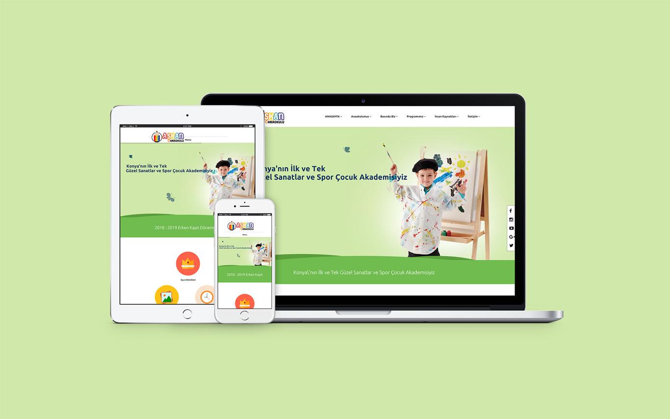 Aşkan Anaokulu Web Tasarım Çalışması