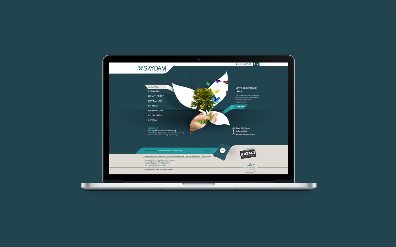 Saydam Çevre Web Tasarım Çalışması